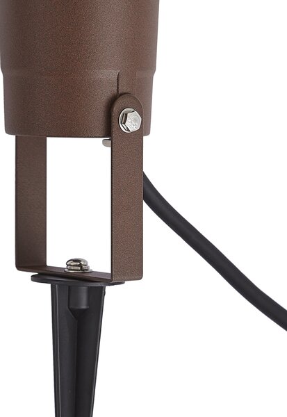 Faretto da giardino moderno marrone ruggine con cavo e spina 204cm IP65 - Basic