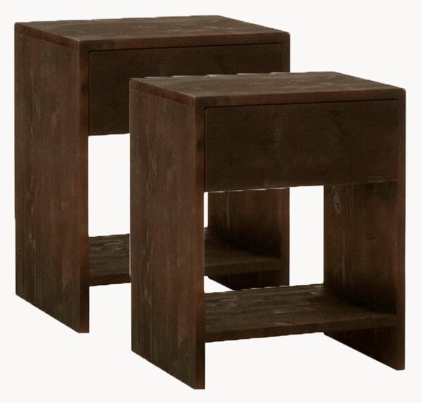 Set di 2 comodini in legno di abete Martina