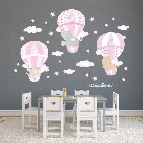 Adesivi murali Le Mongolfiere 3 Beige - Adesivi Murali per Bambini