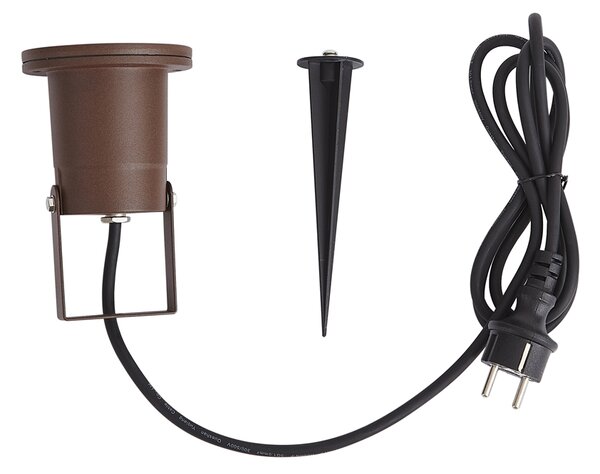 Faretto da giardino moderno marrone ruggine con cavo e spina 204cm IP65 - Basic
