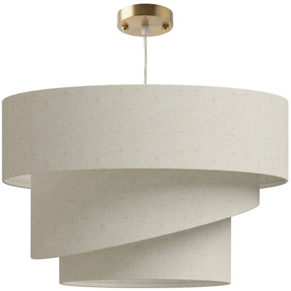 HOMCOM Lampada a sospensione con 3 paralumi effetto lino e cavo regolabile, beige | Aosom Italy