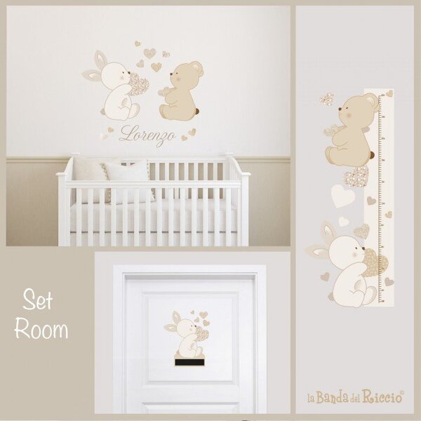 Set room Set Room Amore e Tenerezza Rosa - Adesivi Murali per Bambini