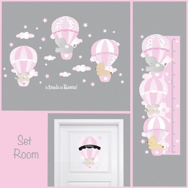 Set room Set Room Le Mongolfiere 3 Beige - Adesivi Murali per Bambini
