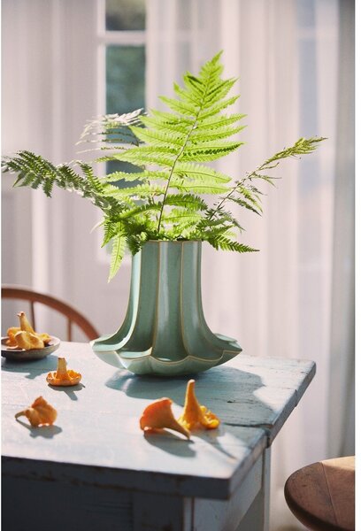 Vaso verde chiaro in ceramica (altezza totale 20,5 cm) Kantarel – Kähler Design
