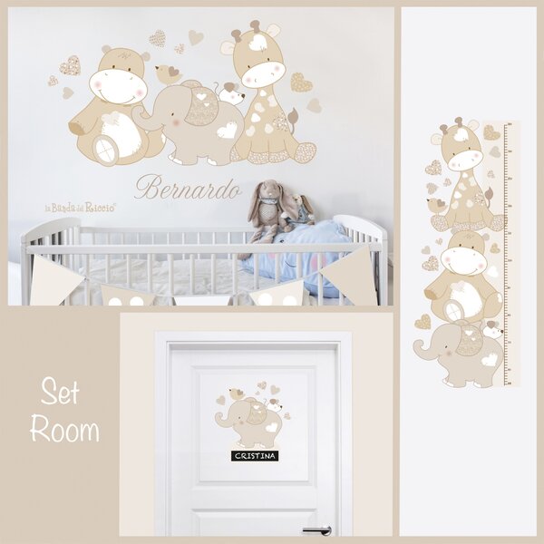 Set room Set Room Tino e i suoi amici Azzurro - Adesivi Murali per Bambini