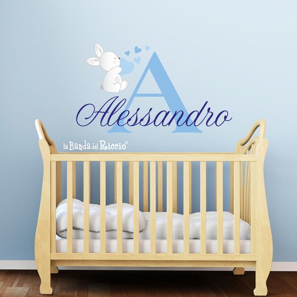 Adesivi murali Nome personalizzato con Coniglietto - Adesivi Murali per Bambini