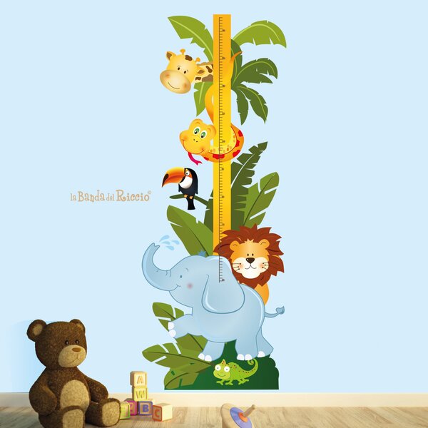 Metri crescita Metro crescita Il Safari - Adesivi Murali per Bambini