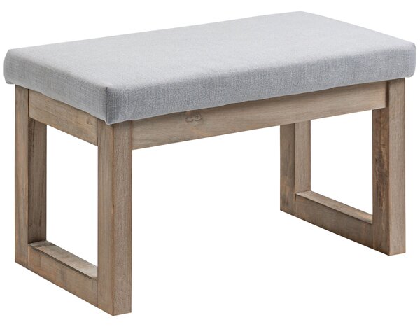 HOMCOM Poggiapiedi basso in tessuto con struttura in legno, grigio | Aosom Italy