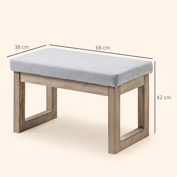 HOMCOM Poggiapiedi basso in tessuto con struttura in legno, grigio | Aosom Italy