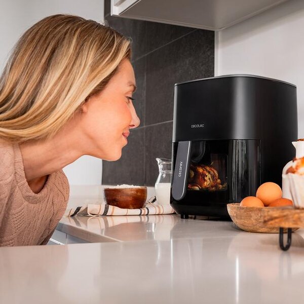 Cecotec Friggitrice ad Aria 6,5 Litri Potenza 1700W con Timer e Termostato Regolabile colore Nero Cecofry Fantastik Window 6500 - 04967