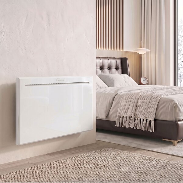 HOMCOM Stufa Elettrica 1500W Termoconvettore Elettrica da Parete e Terra, Compatibile con Alexa e Google Home, Bianco | Aosom Italy