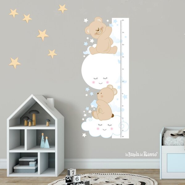 Metri crescita Metro crescita Stelle e Desideri Giallo/Azzurro - Adesivi Murali per Bambini