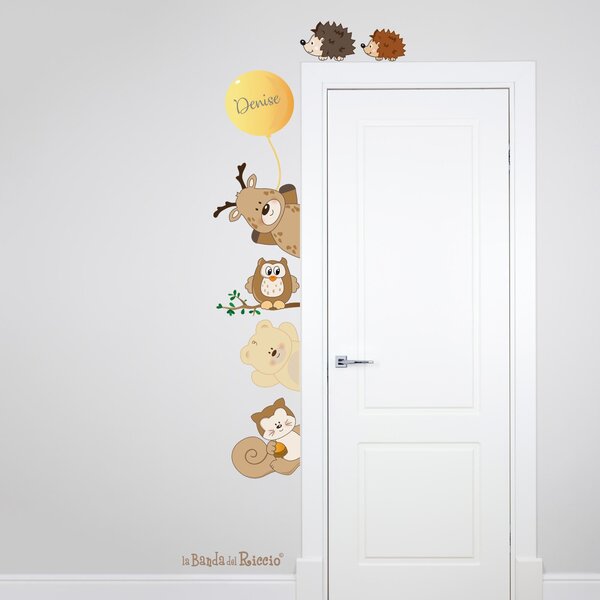 Adesivi porta Adesivi contorno porta Amici del Bosco - Adesivi Murali per Bambini