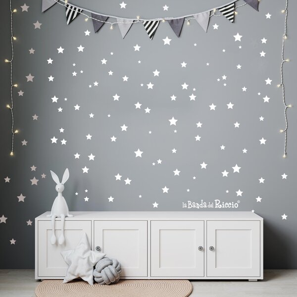 Pattern Stelle Bianche - Adesivi Murali per Bambini