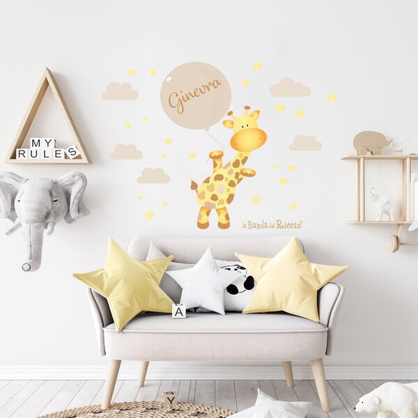 Adesivi murali La Giraffa Rosa - Adesivi Murali per Bambini