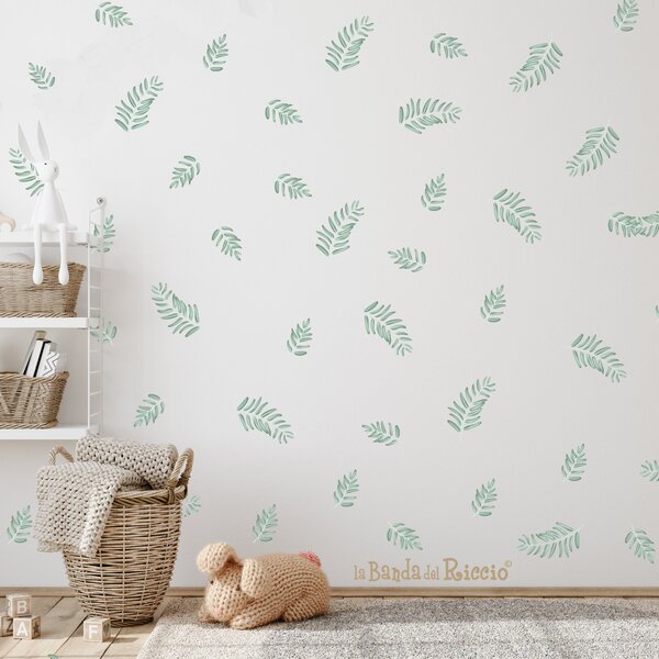 Pattern Botanic Azzurro - Adesivi Murali per Bambini