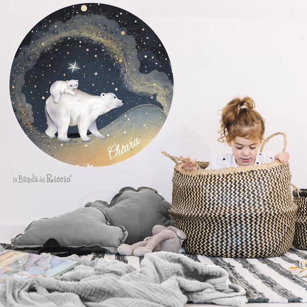 Tutte le decorazioni murali Sticker circolare Orsi polari e stelle - Adesivi Murali per Bambini