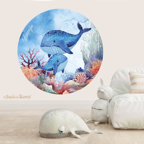 Tutte le decorazioni murali Sticker circolare Le Balene - Adesivi Murali per Bambini