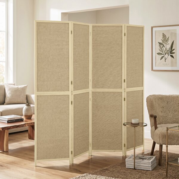 HOMCOM Paravento pieghevole in bambù a 4 pannelli 180x180 cm, legno naturale | Aosom Italy
