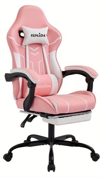 Sedia da gaming ergonomica - Sedia da ufficio - Sedia da gaming - Sedia per zona relax - Sedia da computer - Con poggiapiedi