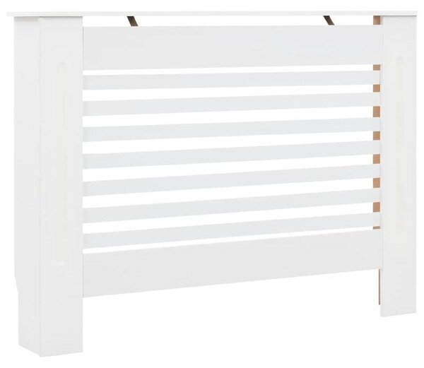 Copri termosifone da pavimento, dimensioni 11x19x81,5 cm – Materiale MDF resistente agli agenti atmosferici – Bianco con motivo a gallo – Set da 2