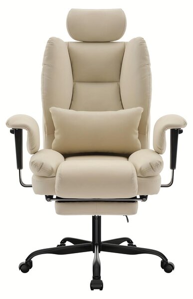 Sedia da ufficio ergonomica, color beige - Sedia da ufficio confortevole - Sedia per scrivania - Sedia ergonomica