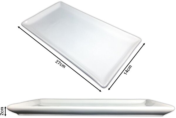 Borella Piatto Rettangolare Kent cm 27x14 Bianco - R23777