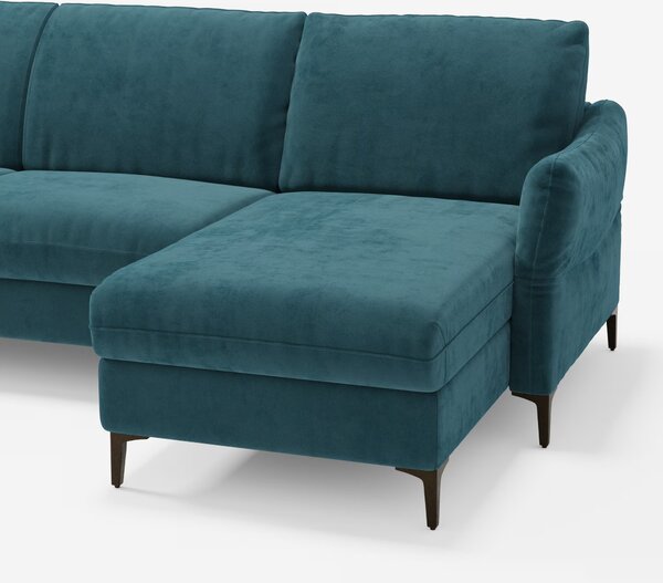 Dalia divano letto con penisola contenitore e materasso alto 18 cm - p