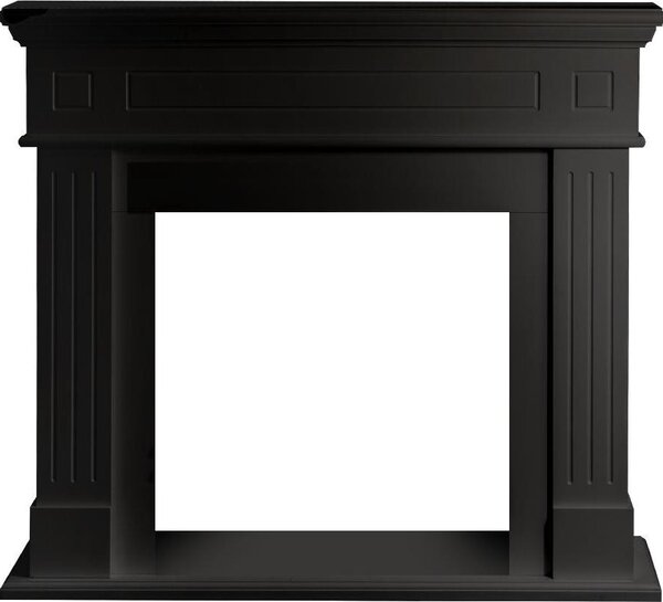 Cambridge - Cornice per Camino 110x100x36 cm Rivestimento Decorativo in Legno MDF Nero