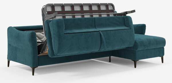 Dalia divano letto con penisola contenitore e materasso alto 18 cm - p