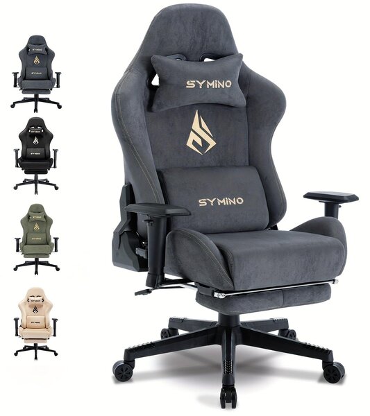 Sedia da gaming, sedia da ufficio – Sedia ergonomica per videogiochi con supporto lombare e poggiapiedi regolabili