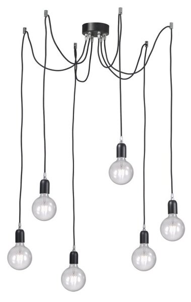 Rossini Erkel ERK105 lampada a sospensione moderna con cavo in tessuto colorato cinque luci