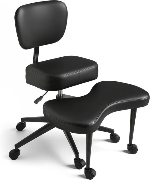 Sedia ergonomica per la meditazione, adatta a diverse posizioni di seduta, con supporto lombare e ruote, regolabile in altezza, ideale come sedia per lo yoga