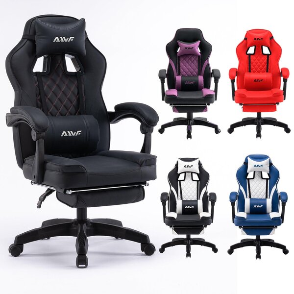 Sedia da gaming ergonomica – Sedia da computer con supporto lombare e girevole a 360 gradi