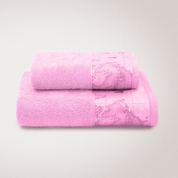 Asciugamano Con Ospite STANDARD Geo Color ROSA Cotone Caleffi