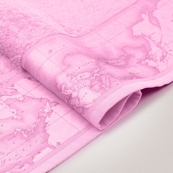 Asciugamano Con Ospite STANDARD Geo Color ROSA Cotone Caleffi