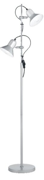 Ideal Lux Polly PT2 Argento lampada da terra a 2 luci orientabili