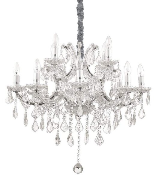 Ideal Lux Napoleon SP12 lampadario in vetro e cristallo classico E14 40W
