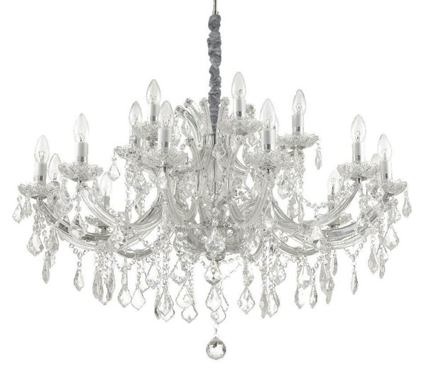 Ideal Lux Napoleon SP18 lampadario classico per salone in vetro e cristallo E14 40W