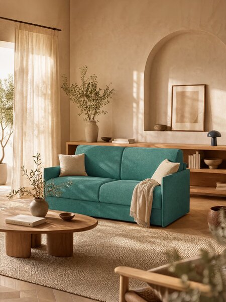 Evans divano letto matrimoniale sfoderabile - design compatto e vano p