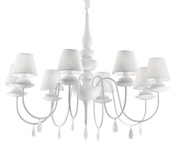 Ideal Lux Blanche SP8 lampadario classico moderno E14 40W