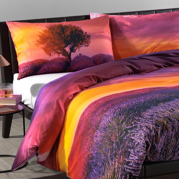 Copripiumino Con Federe MATRIMONIALE Lavender-sunset UNICA Cotone Caleffi