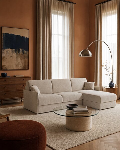 Evans Divano letto angolare con penisola contenitore - design compatto