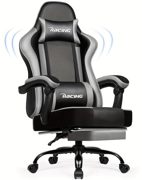 Sedia da ufficio ergonomica con supporto lombare regolabile, poggiapiedi e rotazione a 360 gradi