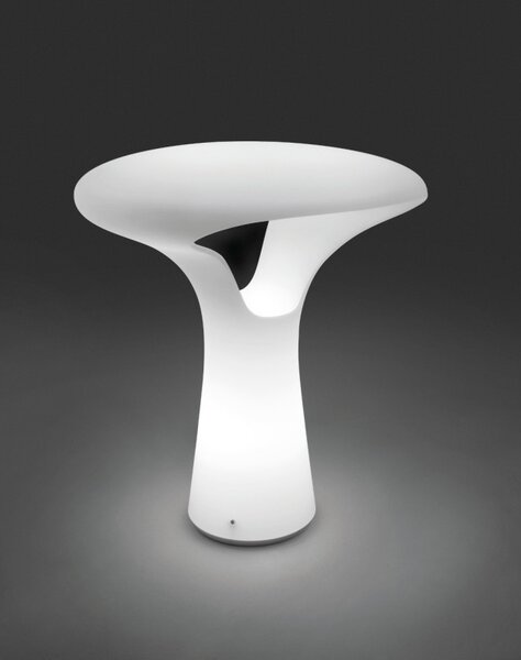 Vistosi Ferea LT lampada da tavolo di design con vetro bianco satinato