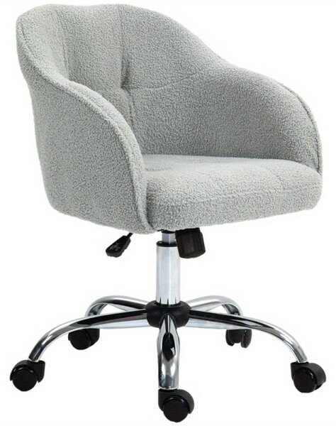 Sedia da ufficio - Sedia ergonomica - Sedia girevole - Sedia da ufficio regolabile - Funzione oscillante - Rivestimento in tessuto tipo "teddy"
