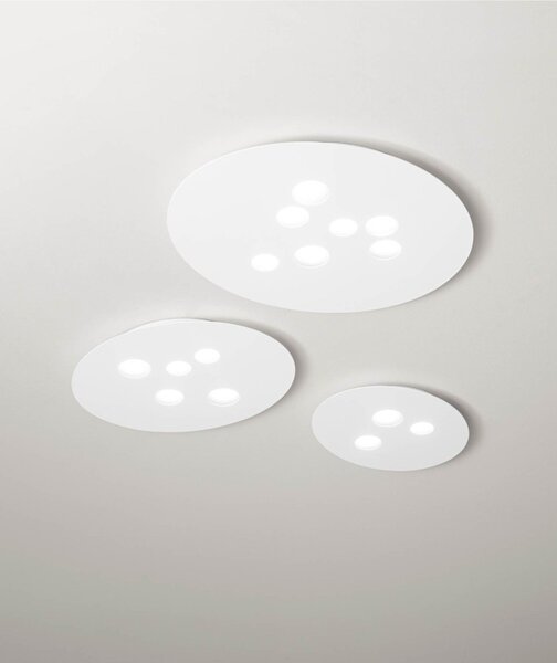Luna pm GeaLuce plafoniera LED moderna 50x60 cm bianca o tortora