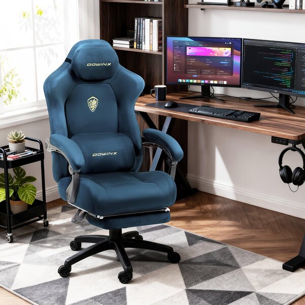 Sedia da gaming ergonomica - Sedia da ufficio modello gaming - Poltrona sacco - Sedia da lavoro - Blu