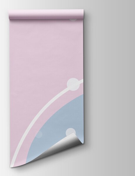Carta da parati Liquido rosa e bianco con puntini bianchi, Carta da parati lastrazione, Carta da parati popolare, t00729v4 - Tapeko.it