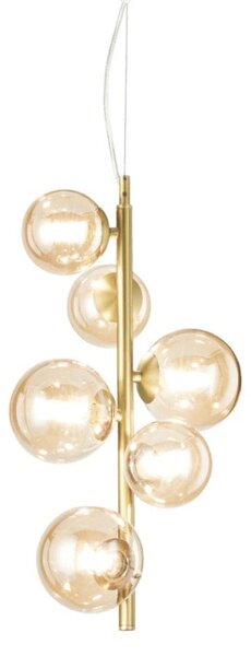 Ideal Lux Perlage SP6 lampadario sospensione per salotto - ambra